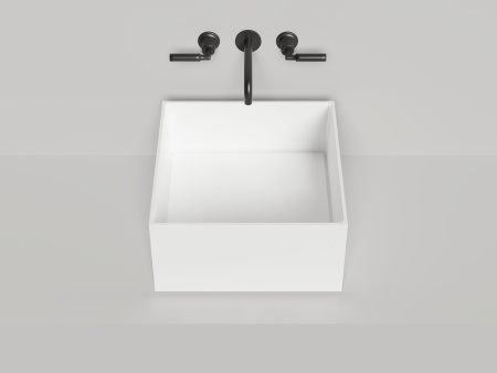 Раковина из искусственного камня Salini ARMONIA 130522TM 45х45 накладная цвет белый 1 отверстие под смеситель